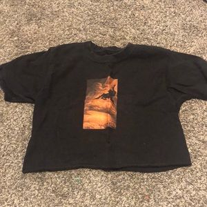 Black crop top with the devil